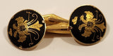 Vintage Gold Double Headed Eagle Black Gold Tone Cufflinks