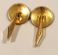 Vintage Gold Double Headed Eagle Black Gold Tone Cufflinks