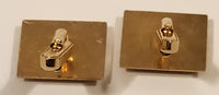 Vintage Blue Black Cosmic Sparkling Night Sky Gold Tone Cufflinks