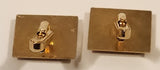 Vintage Blue Black Cosmic Sparkling Night Sky Gold Tone Cufflinks