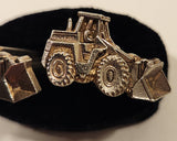 Vintage Michigan Front End Loader Silver Tone Cufflinks