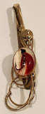 Vintage Anson Fly Fishing Red Fly Glass Gold Tone Cufflinks and Tie Clip Set