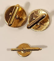Vintage Knights of Columbus 4th Degree Enamel Gold Tone Cufflinks Set and Tie Stud