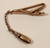 Vintage Hickok U.S.A. Gold Tone Metal Tie Bar Clip with Chain