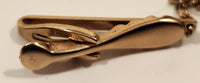 Vintage Hickok U.S.A. Gold Tone Metal Tie Bar Clip with Chain