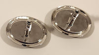 Vintage Mounted Gold Green Mallard Ducks Silver Tone Cufflinks