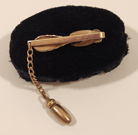 Vintage Hickok U.S.A. Gold Tone Metal Tie Bar Clip with Chain