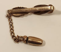 Vintage Hickok U.S.A. Gold Tone Metal Tie Bar Clip with Chain