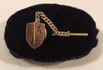 Vintage Coat of Arms Metal Tie Tack Pin with Chain