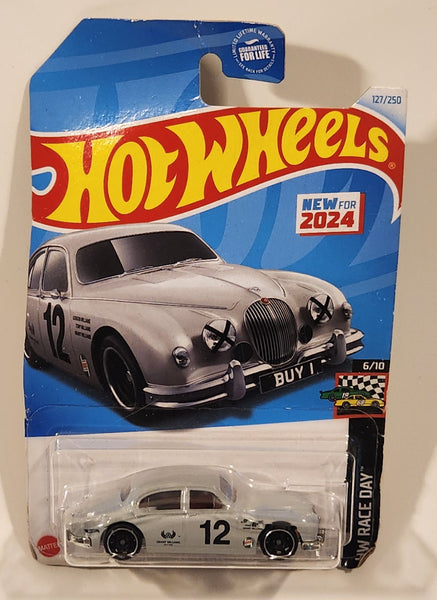 2024 Hot Wheels HW Race Day Jaguar MK1 Grey Die Cast Toy Car Vehicle New in Package