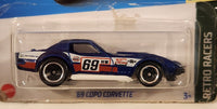 2022 Hot Wheels Retro Racers '69 Copo Corvette Dark Blue Die Cast Toy Car Vehicle New in Package
