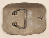 Western Scrollwork Pattern Silver Look White Enamel Metal Belt Buckle
