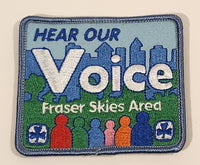 Girl Guides Hear Our Voice Fraser Skies Area Langley BC Embroidered Fabric Patch Badge