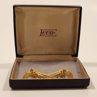 Rare Vintage ECCO Flintlock Dueling Pistol Guns Gold Tone Cufflinks In Case 1392R 1392L