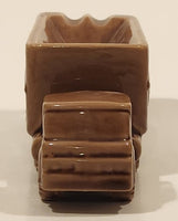Rare Vintage United Van Lines Tremblay Express LTEE Jonquiere Quebec Montreal Brown Semi Truck Shaped Ceramic Ashtray
