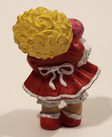Vintage 1984 OAA Cabbage Patch Kids Girl Holding Ice Cream Cone in Red Dress 2 1/4" PVC Toy Figure