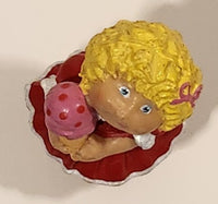 Vintage 1984 OAA Cabbage Patch Kids Girl Holding Ice Cream Cone in Red Dress 2 1/4" PVC Toy Figure