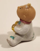 Vintage 1984 OAA Cabbage Patch Kids Baby with Elephant Bib Holding Bowl of Cereal and Spoon 1 3/4" PVC Toy Figure