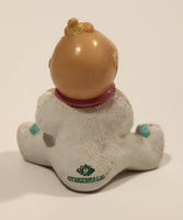 Vintage 1984 OAA Cabbage Patch Kids Baby with Elephant Bib Holding Bowl of Cereal and Spoon 1 3/4" PVC Toy Figure
