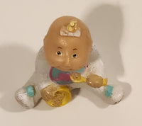 Vintage 1984 OAA Cabbage Patch Kids Baby with Elephant Bib Holding Bowl of Cereal and Spoon 1 3/4" PVC Toy Figure
