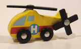 Melissa & Doug Rescue Helicopter Yellow Wood Toy Aircraft Vehicle