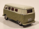 Vintage Corgi Volkswagen Van Bus Olive Green and White Die Cast Toy Car Vehicle Made in Gt. Britain