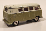 Vintage Corgi Volkswagen Van Bus Olive Green and White Die Cast Toy Car Vehicle Made in Gt. Britain