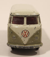Vintage Corgi Volkswagen Van Bus Olive Green and White Die Cast Toy Car Vehicle Made in Gt. Britain