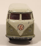 Vintage Corgi Volkswagen Van Bus Olive Green and White Die Cast Toy Car Vehicle Made in Gt. Britain