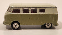 Vintage Corgi Volkswagen Van Bus Olive Green and White Die Cast Toy Car Vehicle Made in Gt. Britain