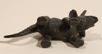 Grey and Blue Triceratops Dinosaur Toy Figure