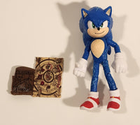 2022 Jakks Sega Sonic The Hedgehog 2 Movie Sonic 4 1/4" Tall Toy Figure with Map and Coin Pouch