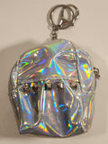 Ardene Mini Silver Iridescent Rainbow Change Purse Toy Key Chain Clip On