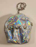 Ardene Mini Silver Iridescent Rainbow Change Purse Toy Key Chain Clip On