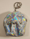 Ardene Mini Silver Iridescent Rainbow Change Purse Toy Key Chain Clip On