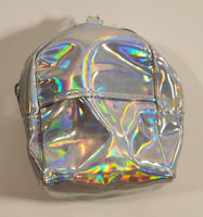 Ardene Mini Silver Iridescent Rainbow Change Purse Toy Key Chain Clip On