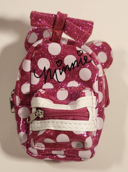 disney micropacks mini backpack Micropacks Disney Minnie Mouse Mini Pink Glitter Backpack Shaped Purse Toy Key Chain Clip On and Mini Book