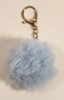 Light Blue Fluff Puff Ball 2" Soft Key Chain