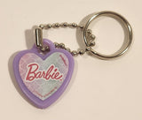 DesignWare Mattel Barbie Purple Heart Shaped 1" Plastic Key Chain Ring