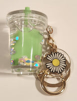 Claire's Unicorn Green Bubble Tea Clear Cup Shaped Key Chain