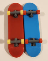Red and Blue Fingerboard Miniature Skateboard Toys 3 3/4" Long Set of 2