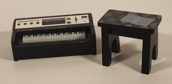 Kidkraft Sparkle Mansion Piano Bench and Piano Organ Makes Sound Tall Wood Dollhouse Toy
