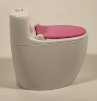 2018 Mattel Barbie Dream House Pink and White Toilet with Flushing Sound 3 3/4" Tall Plastic Dollhouse Toy