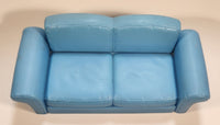 2002 Mattel Barbie Talking Townhouse Sofa Couch Blue 9" Plastic Dollhouse Toy 67553