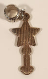 Hello Kitty Star Wand Pink and White Enamel Silver Look Bracelet Charm