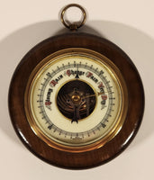 Vintage 5" Diameter Wooden Cased Weather Barometer Made in Western Germany
