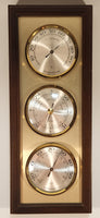 Vintage Solar Hygrometer Barometer Thermometer 4 1/2" x 11 1/4" Wood Cased Weather Station Made in Germany