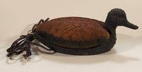 Amber Glass Shelled Bronze Finish Duck Bird Lamp Light