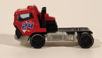 2015 Hot Wheels City Rigs Highway Blast Semi Truck #24 Red Die Cast Toy Car Vehicle