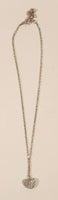 Clear Rhinestone Heart Shaped Pendant Gold Tone Necklace